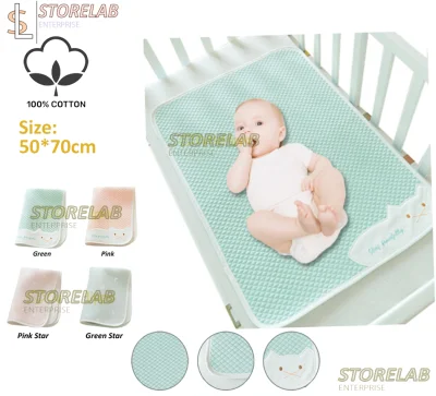 (50x70cm) Baby Breathable Changing Mat Waterproof Mat Foldable Washable Diaper Cotton Mattress Strong Absorption Pelapik