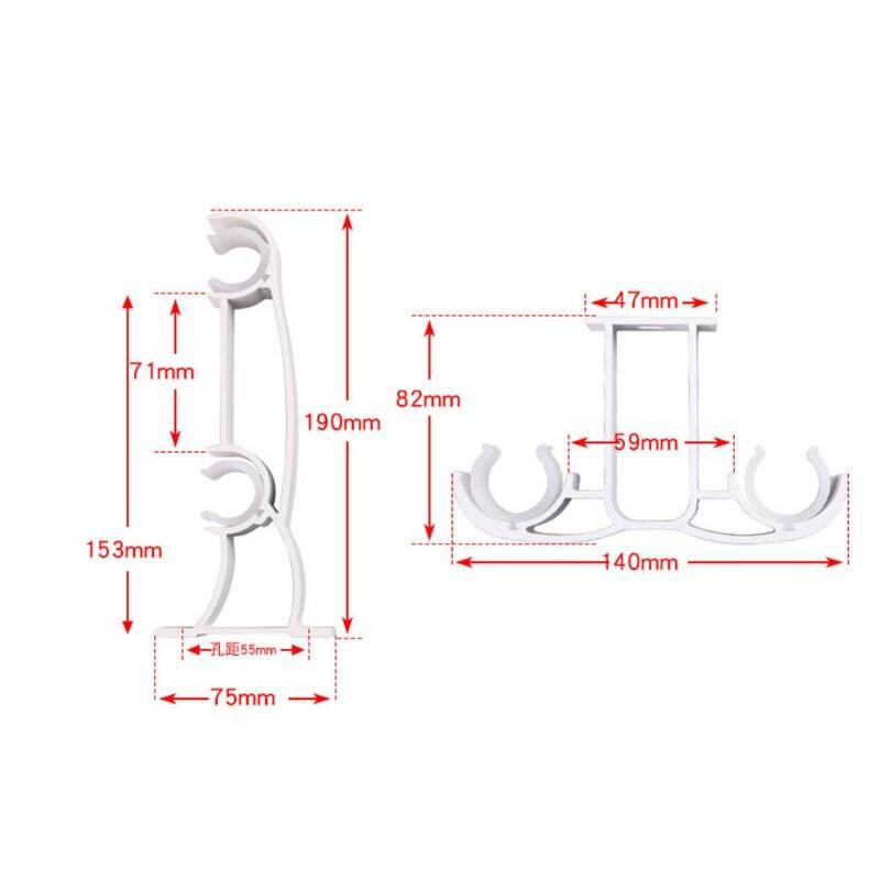 1pc Double Curtain Rod Brackets Window Hardware Holder Home Decor Side Top Mounted