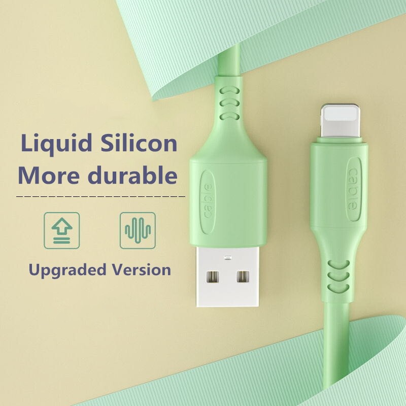 CrashStar 3A 1M Liquid Silicone Charging Cable Fast Charger For Type-C / Android Micro USB / iPhone IOS Cord Cute Candy Colors Hot Sale