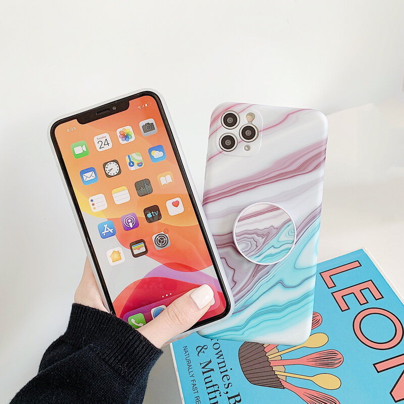 Crashstar Thực Tế hoa văn Cẩm Thạch Matte Mềm vỏ điện thoại Cho iPhone 15 14 Pro Max Cộng Với 13 12 11 Pro Max Mini XS Max XR X 8 7 Cộng Với + SE 2020 IMD mềm Ốp điện thoại Với Giữ đế dạng nhẫn Thời Trang HP Bìa Shell
