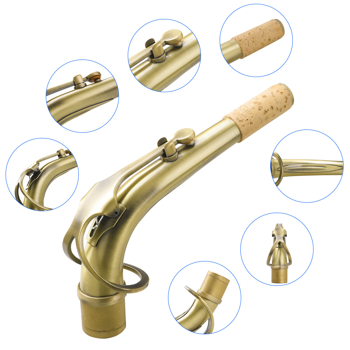 Muslady B65 Alto Saxophone Sax Bend Neck Brass Eflat Alto Sax Elbow 24