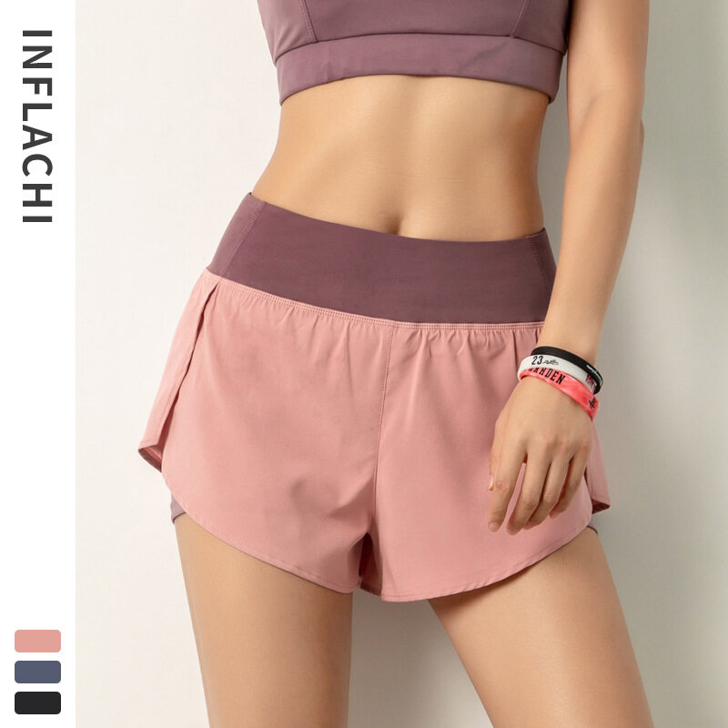 Women Sports Pants Quick Dry Gym Yoga Shorts with Pocket for Fiess Training_voghion.com