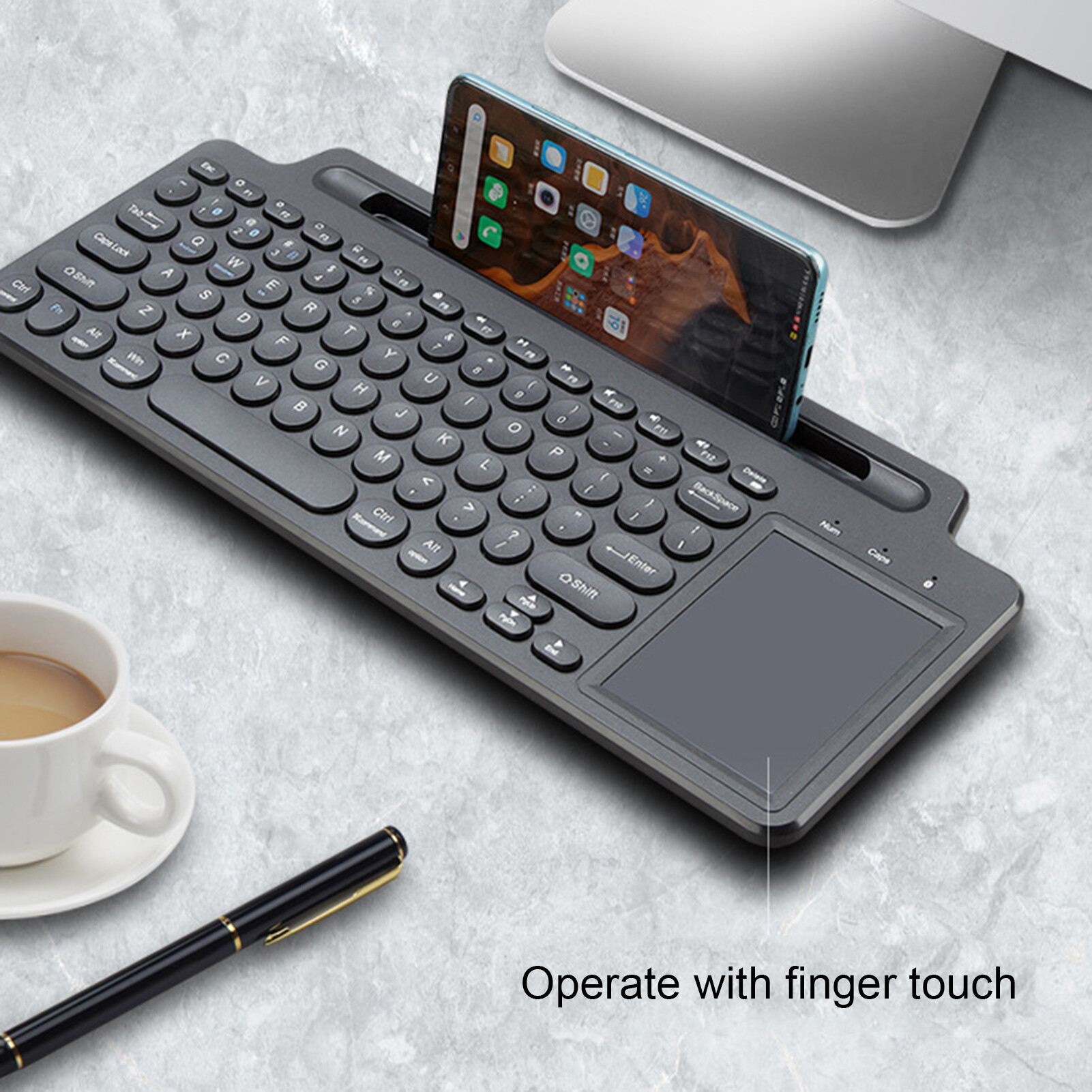 GeniusC Computer Keyboard with Touchpad Slot Wireless Dual Modes Bluetooth-compatible/2.4G Tablet Office Keyboard Computer Accessories Laptop Keyboard Wireless