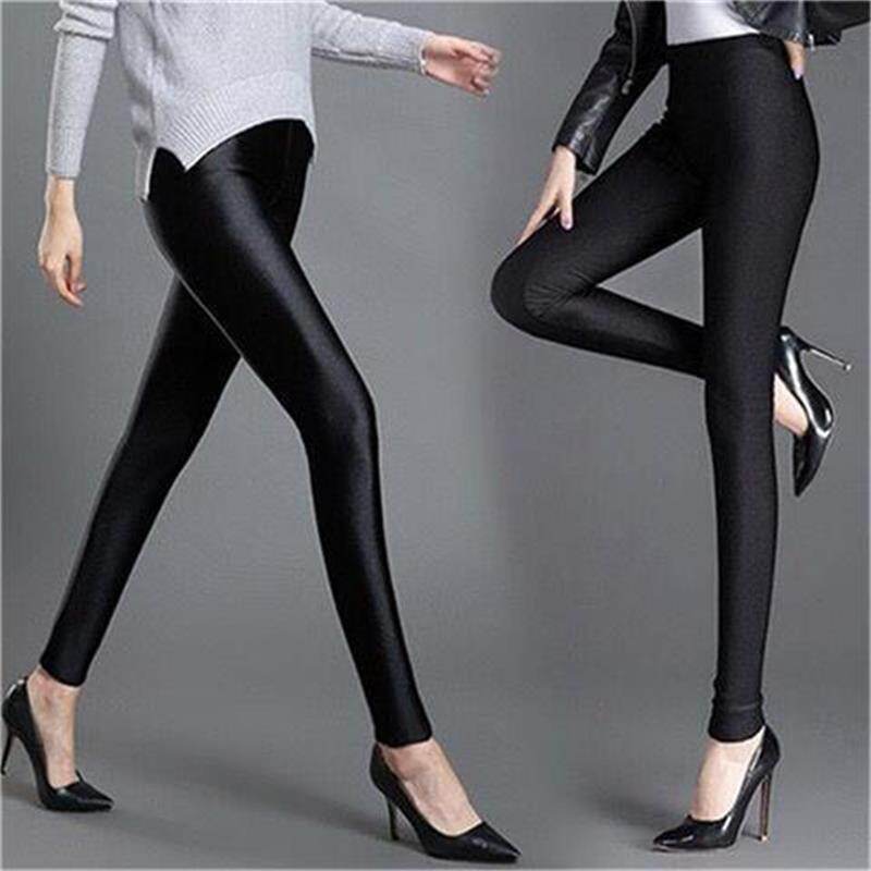 Thin section on the foot shiny pants leggings women wear one overall pants was thin
