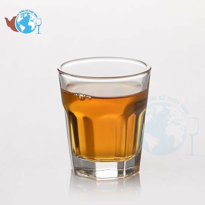 Bộ 12 cái ly thủy tinh 8 góc lùn kh389 uống trà đá