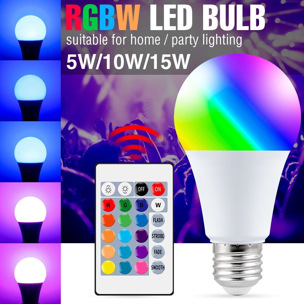 E27หลอดไฟ Led RGB หลอดไฟ220V หรี่แสงได้16สี Magic Bulb Spot Light 5W ...