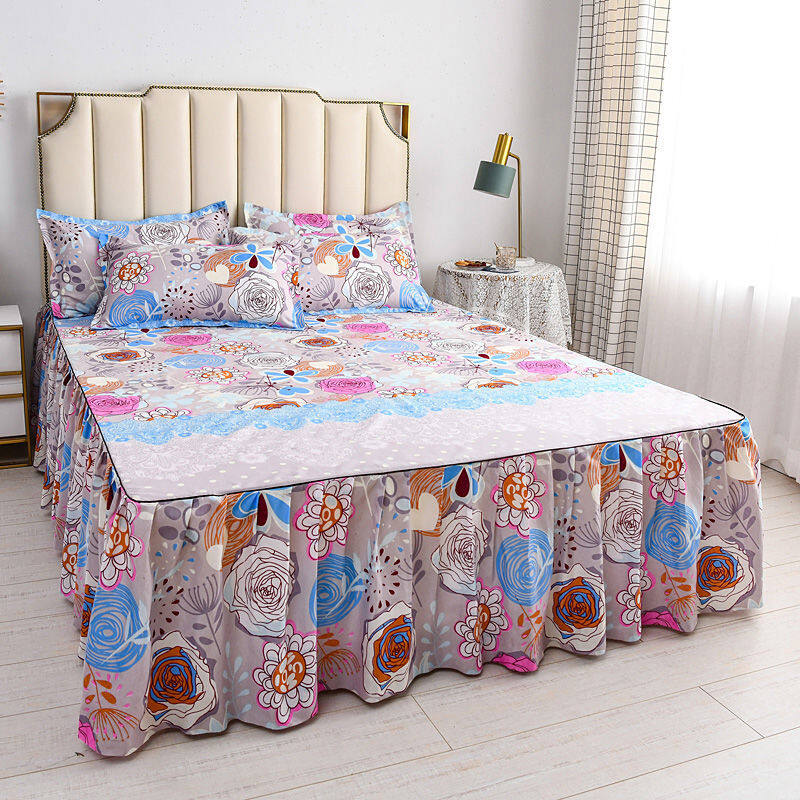One Piece Bed Skirt Korean Style Bed Cover Double Bed Sheet Simmons Protector Bed Cover
