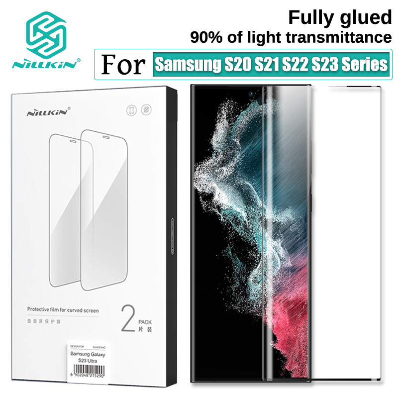 Nillkin 2 Pcs Full Glued Plastic Film for SSamsung Galaxy S23 Ultra S23 Plus S23 S22 Ultra S22 Plus S22 Screen Protection Curved Special PMMA Material Screen Explosion - Proof Protective Plastic Film