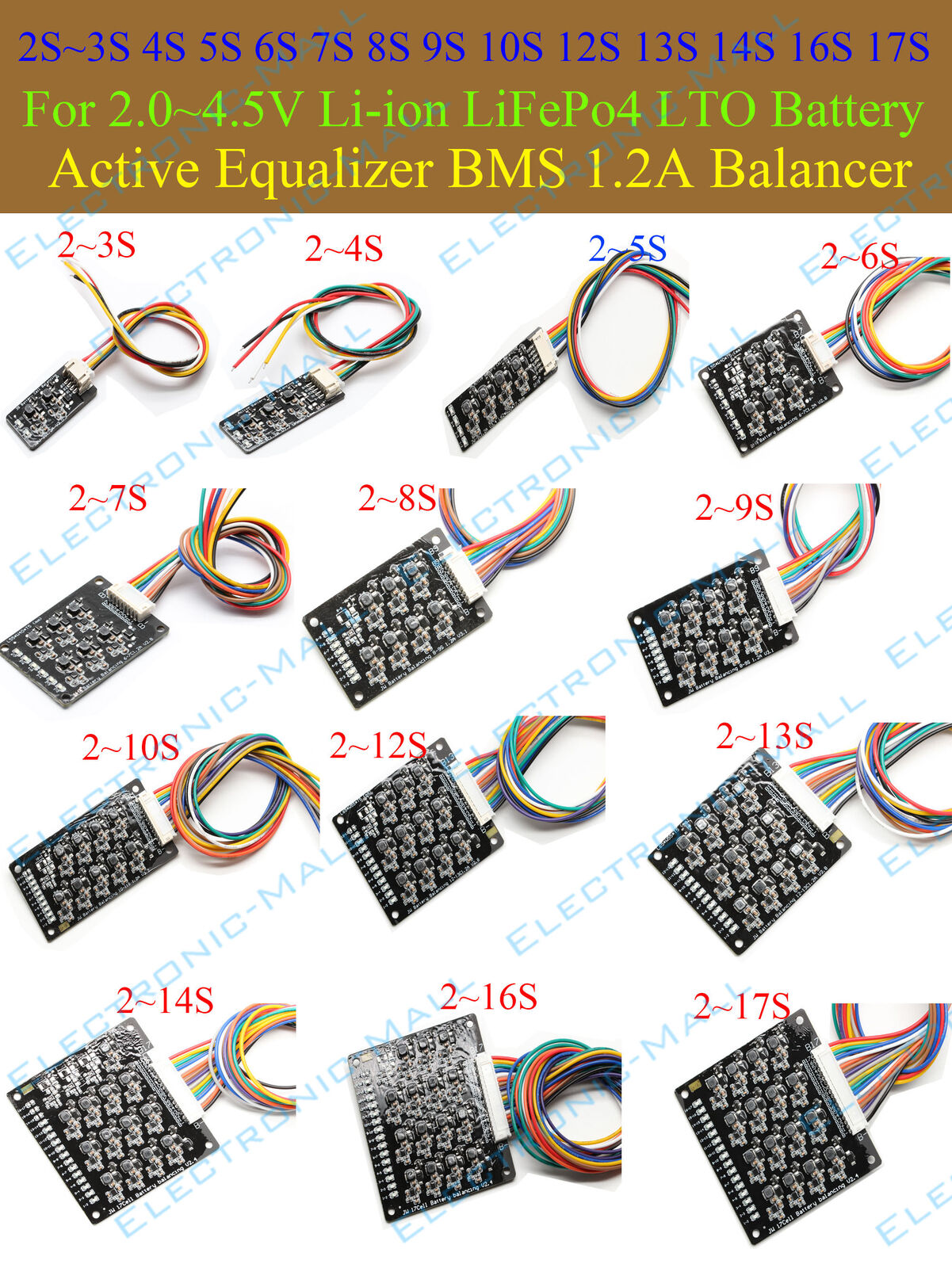 Occkic 3S 4S 6S 8S 17S 6A Active Equalizer Whole Group Balancer Lifepo4 Lithium Active Battery Energy Transfer Equalization Capacitor I.822326391