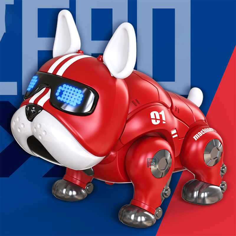 DUDU Pet Robot Bulldog Children's Intelligent Pet Dog Voice Control Music Puppy Pets Mechanical Dog Toys Smart Interactive Stunt Robot Dog Toy