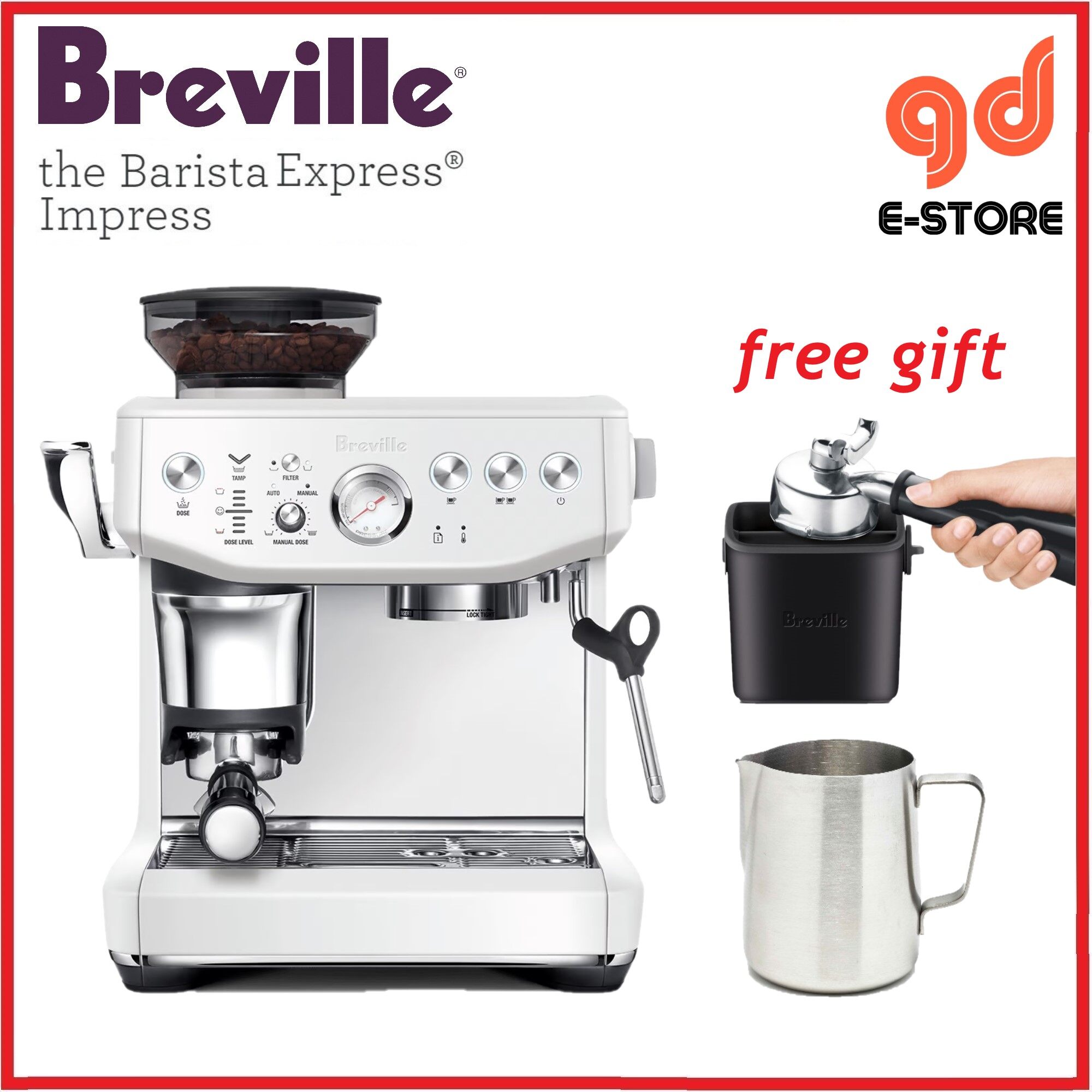 Breville BES876 Barista Express Impress Espresso Coffee Machine with ...