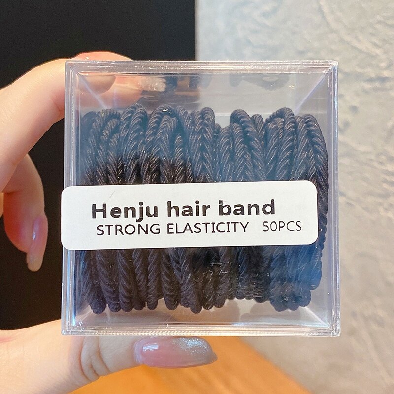Boxed Korean Fashion Hair Rope Female 2021 New Simple Ponytail Head Rope Rubber Band Hair Accessories
