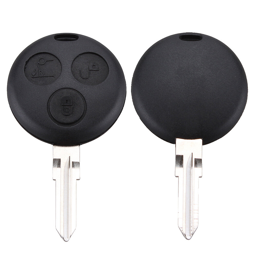 3 Button FOB Car Remote Key Case Shell with Blank Blade Fit for Smart