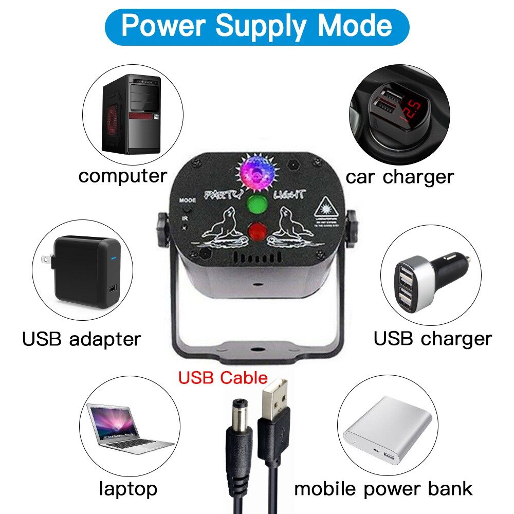 PASTSKY 90 Pattern Stage Laser Light Projector Lights Strobe Lights Party DJ Disco Lights Sound Activated RGB LED With Remote Control For Christmas Decoration Birthday Wedding KTV Bar