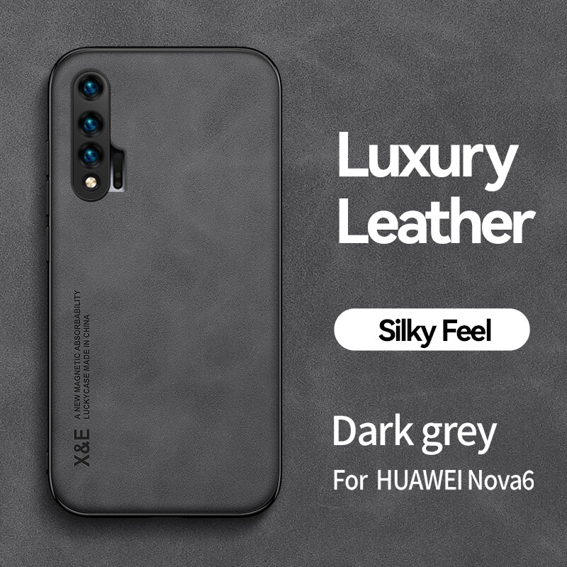 Huawei nova 6 Matte Phone Leather Case Huawei nova6 Shockproof Silicone Protection Cases Back Cover Casing