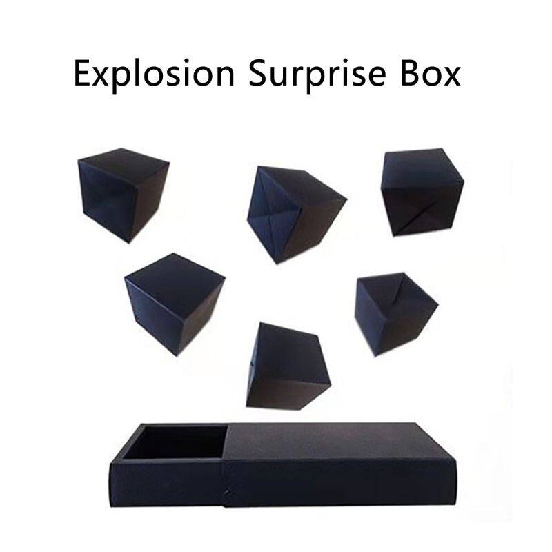 Black Pops Up Explosion Box DIY Gift Box Photo Album Scrapbook Jump Book Birthday Wedding Surprise Present Creative Box