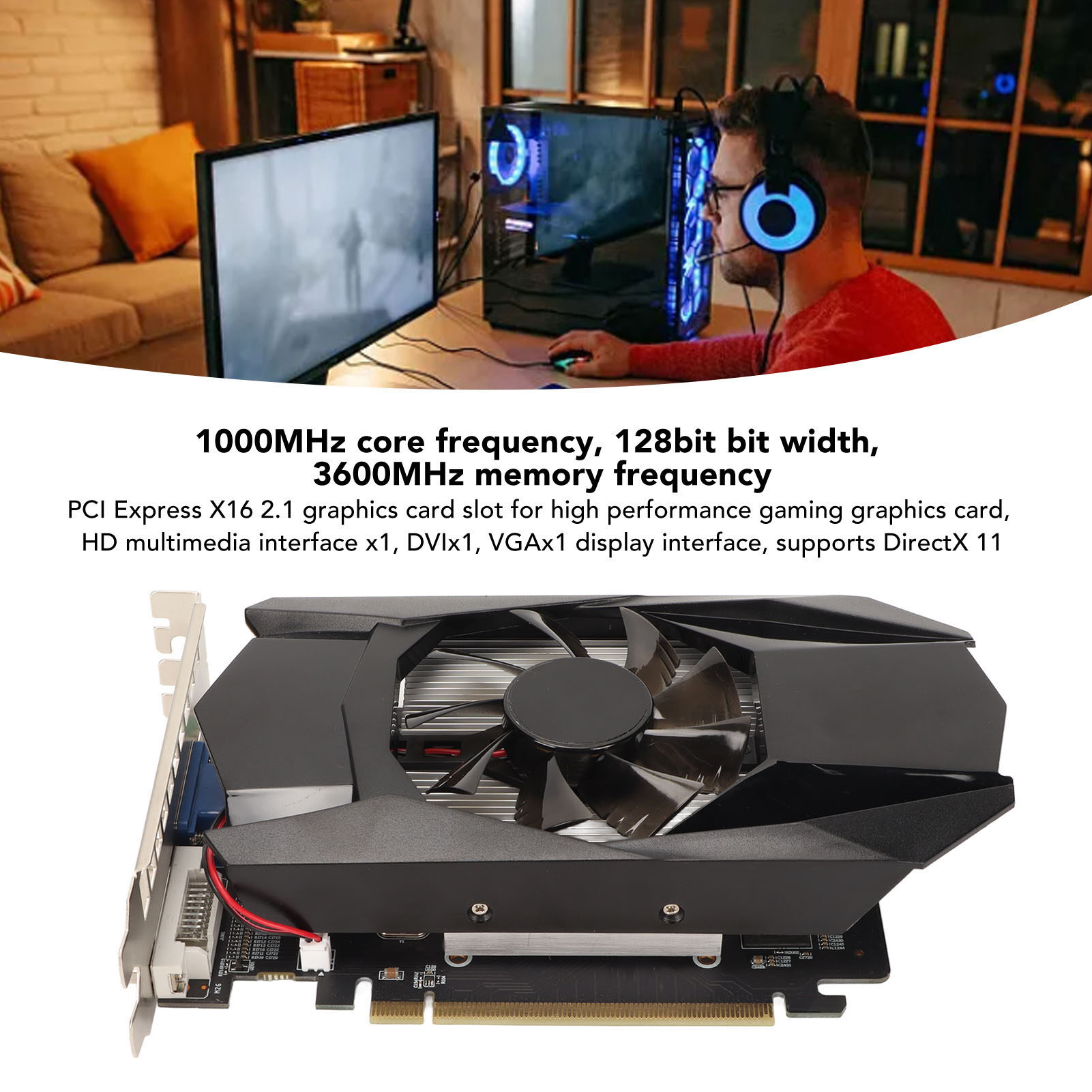 PC Graphics Card 128bit Graphics Card HD7670 for Desktop