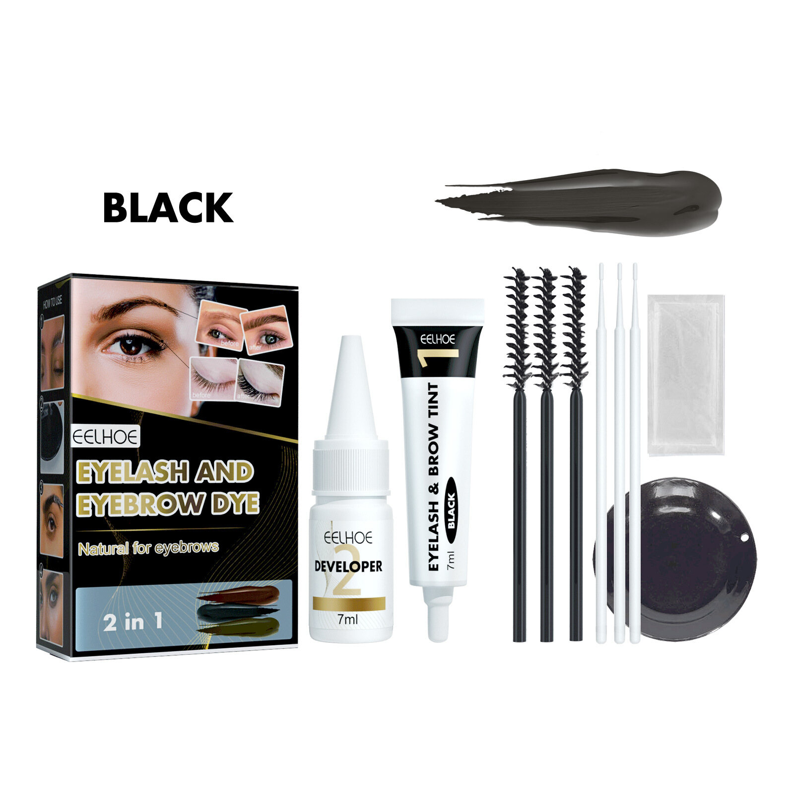 Eelhoe Eyebrow Dyeing Kit Professional Eyelash Eyebrow Dyeing Cream Sweat-proof Waterproof Long-Lasting Eye Makeup Free Shipping Eyelash & Brow Tint Dye Professional Series Natural Long-lasting Semipermanent DIY Makeup Kit