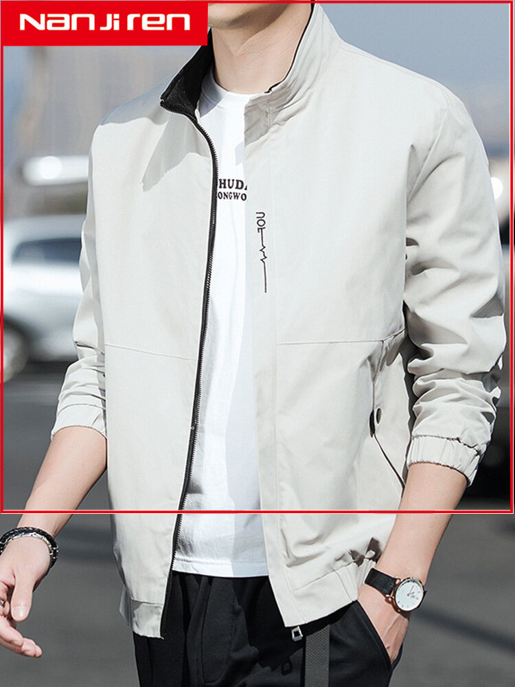 Nanjiren free shipping 2021 new jacket breathable handsome spring and autumn wild casual jacket men Korean version of the trend