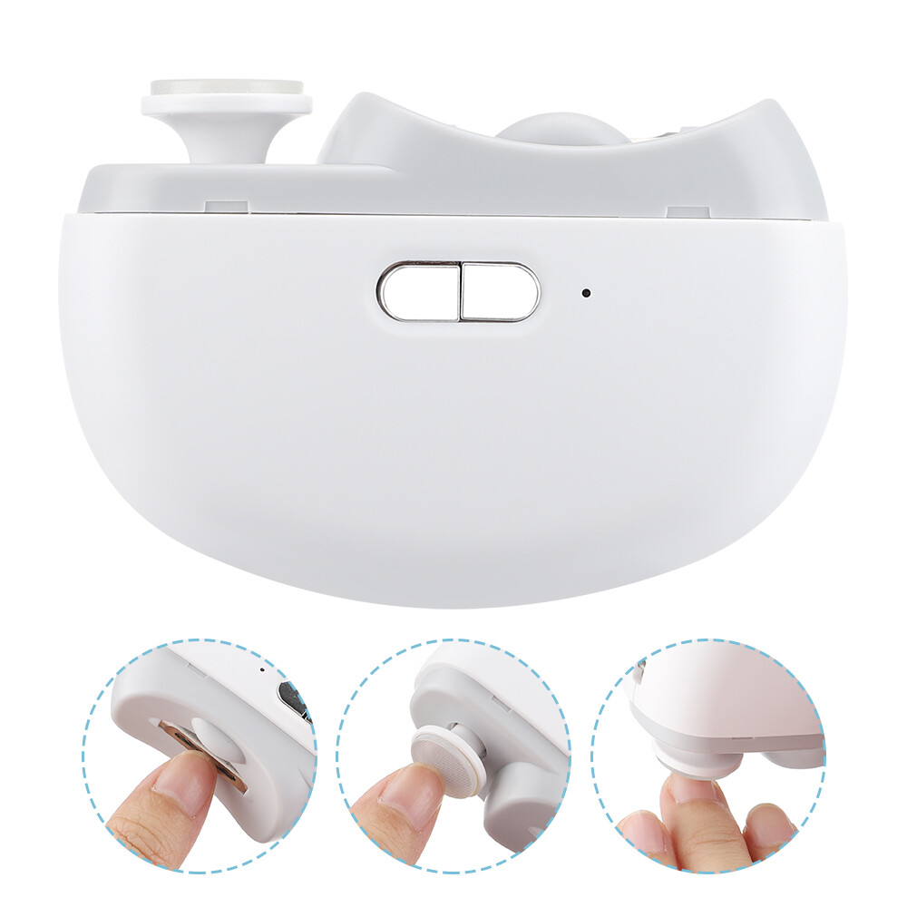 Điện Nail Clipper 2 trong 1 tự động Máy Mài Móng cắt móng tay đánh bóng móng tay sạc USB