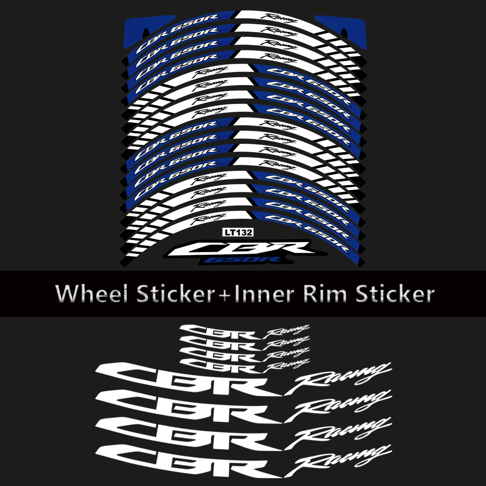 16 pcs reflective motorcycle cbr 650r stickers outer wheel rim sticker film decals for honda cbr 650r cbr650 cbr 650r