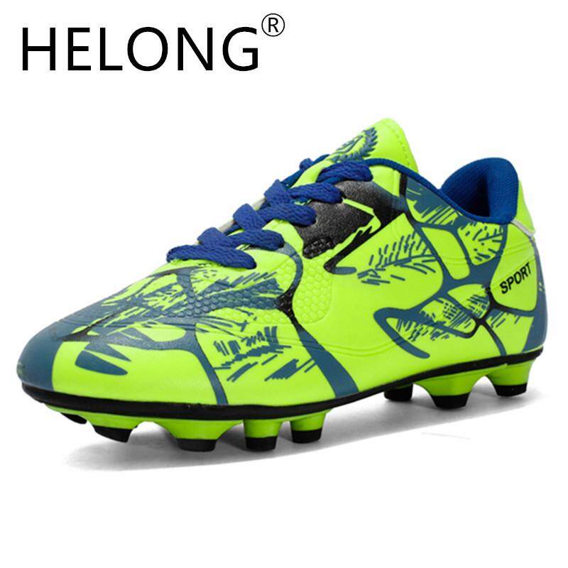 Helong Sepatu Sepak Bola Laki-laki Sepak Bola Berpori-pori Sepatu Indoor Profesional Sepatu Cleat Olahraga TF Sepatu Kets Berkualitas Tinggi 【Free Shipping】