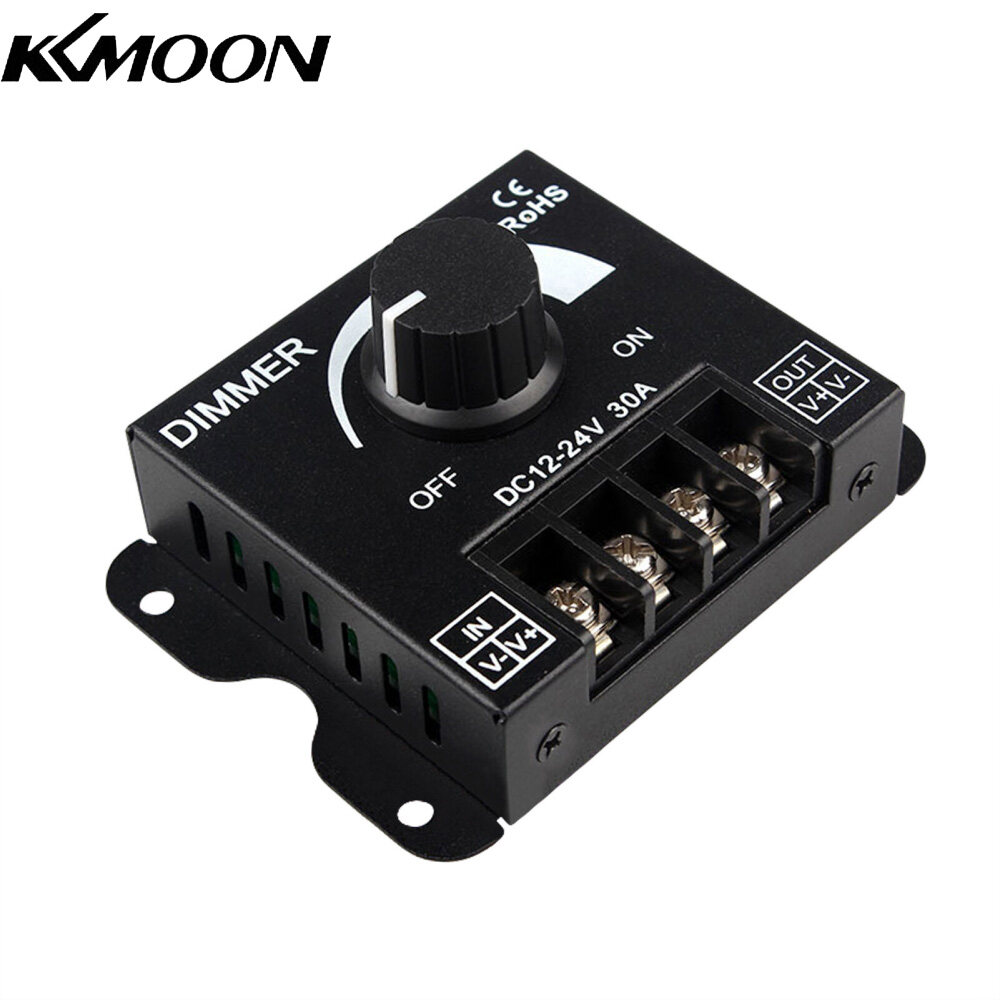 KKmoon 1224V 30A LED Light Dimmer Stepless Dimming PWM Dimmer Switch Knob Manual Brightness