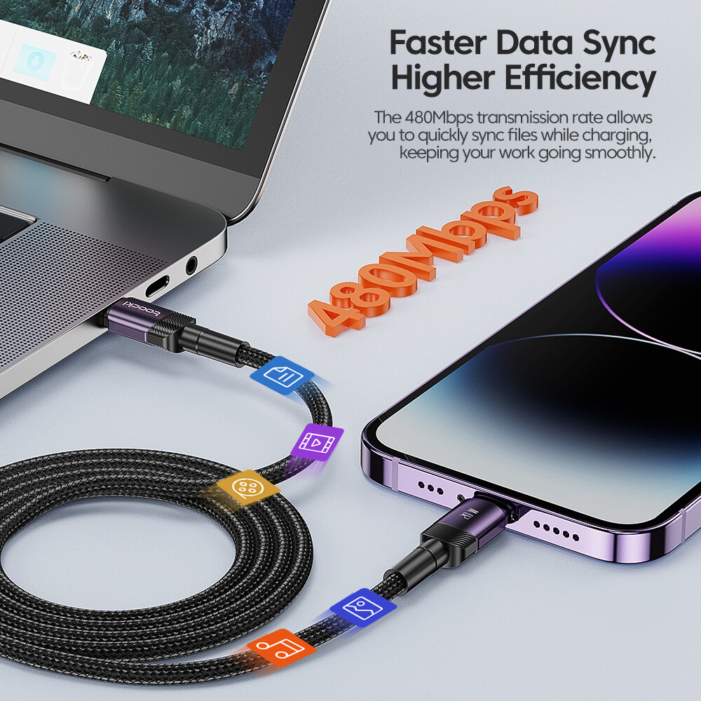 Toocki Cáp PD 20W USB C Sang Lightning Cáp USB Type C Sạc Nhanh Dây Dữ Liệu Cho iPhone 14 13 12 11 Pro Xs Max iPad Macbook