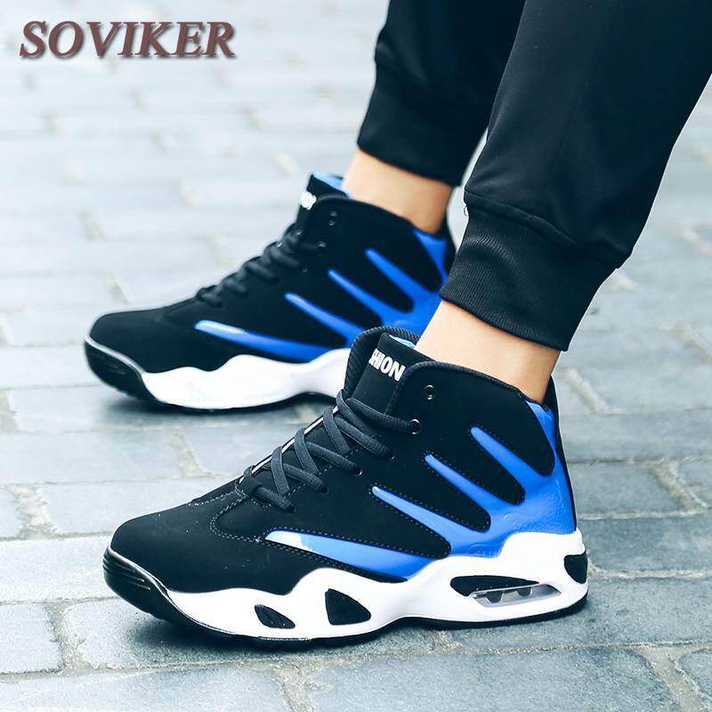 Giày Thể Thao Nam Soviker Giày Đệm Hơi Cho Nam Giày Chơi Bóng Rổ Giày Chạy Bộ Ngoài Trời Cho Nam Thắt Dây Giày Cao Giản Dị Giày Nam Thoáng Khí Giày Chơi Bóng Rổ