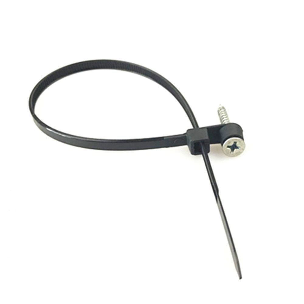 100Pcs 4x150mm/4x200mm Nylon Cable Zip Ties With Screw Hole Mount Self Locking Loop Wrap Bundle Ties Straps
