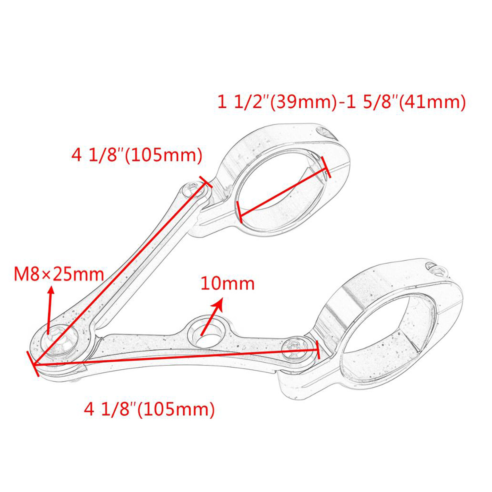 Gazechimp 2pcs Motorbikes Headlight Bracket Mount Clamp 39mm-41mm Fork Tube for Suzuki