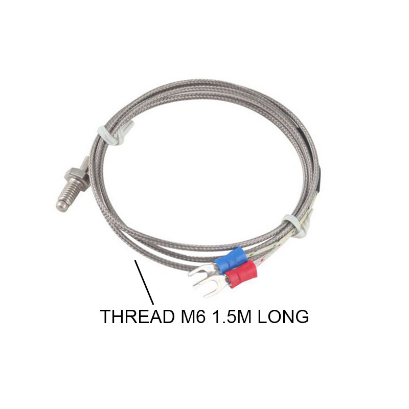 M6 Screw Probe K Type J Type Thermocouple 0.54M Industrial Temperature