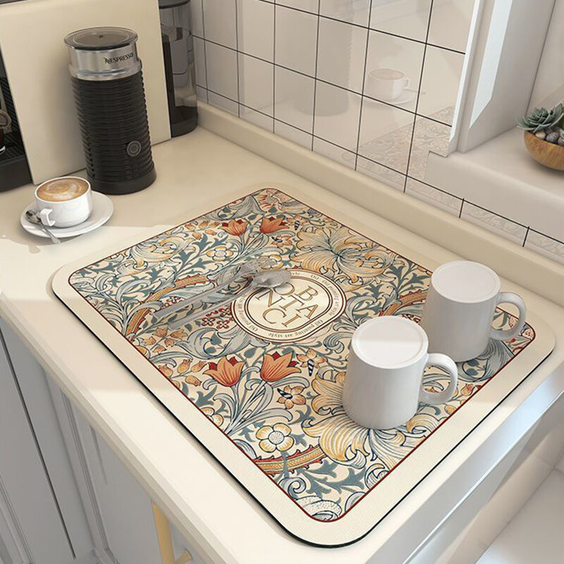 Kitchen Sink Absorbent Pad Kitchen Drain Mat Anti Slip Dish Drying Mat Kitchen Countertop Draining Mat Kitchen Accessories