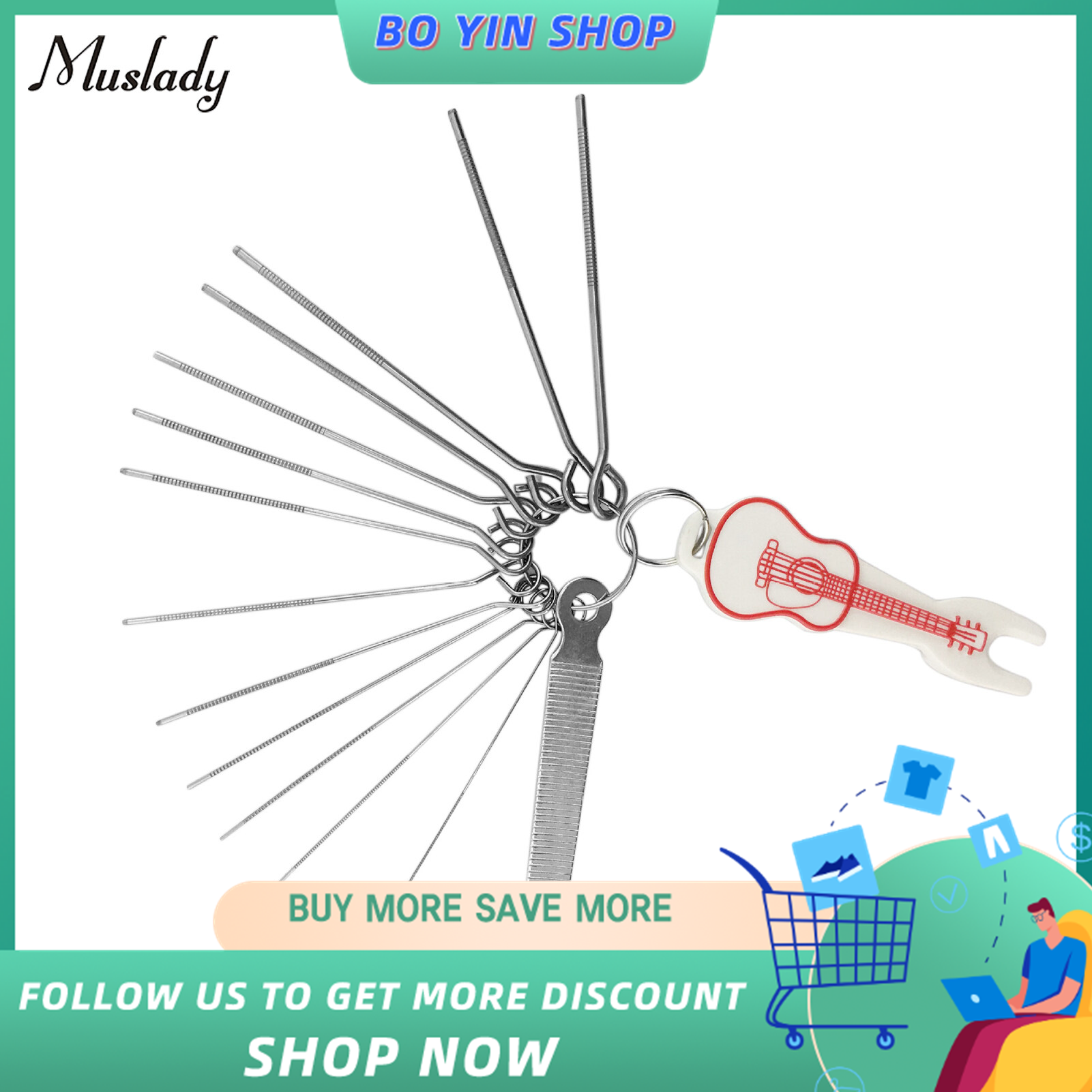 13 Sizes Guitar Nut Files with Bridge Pin Puller Remover Guitar Maintenance Repair Tool Kit for Electric Acoustric Guitar