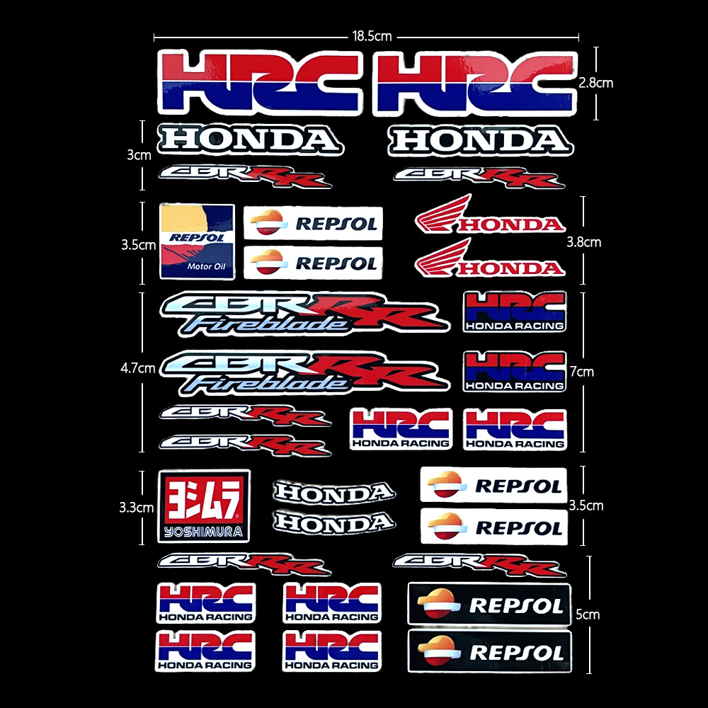 Phản Quang Mũ Bảo Hiểm Đề Can Dán Dành Cho Honda HRC Racing