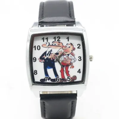 Cartoon Children Mortadelo y Filemon Watch Fashion Lovely Cute Kids Watches for Student Boy Girl Leather Sports Clock saat