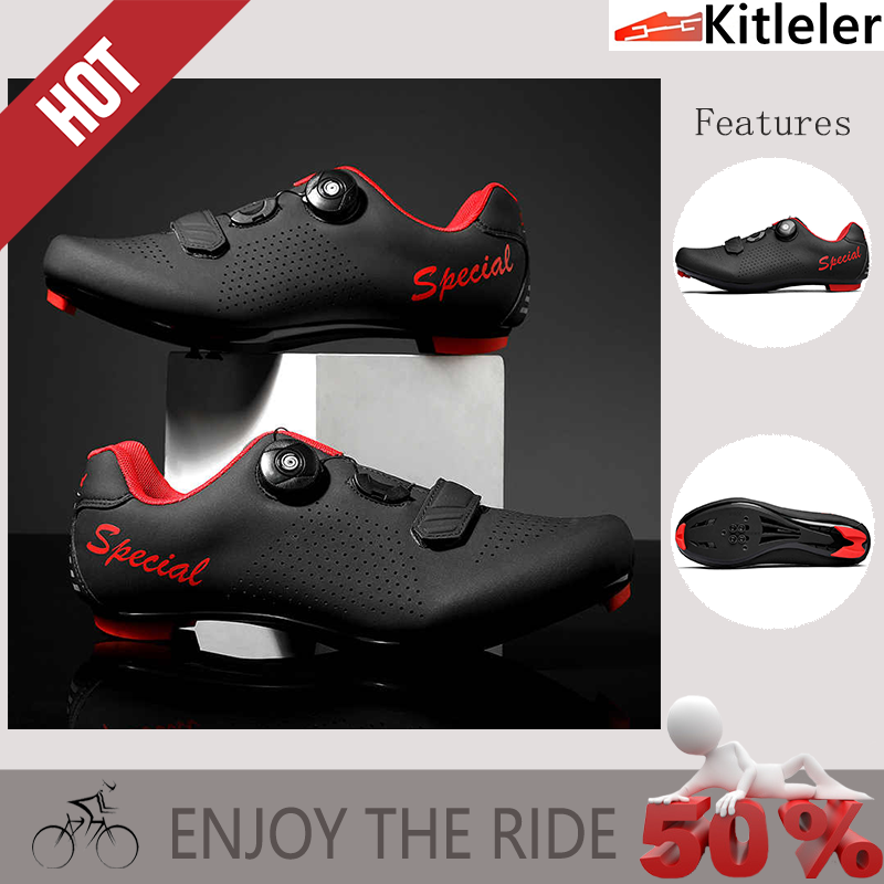 Kitleler mtb mountain Self-locking bike shoes for men and women on sale road cycling shoes outdoor sneakers shoes Quick spin button Lightweight professional tanning riding shoes COD(36-46) thumbnail