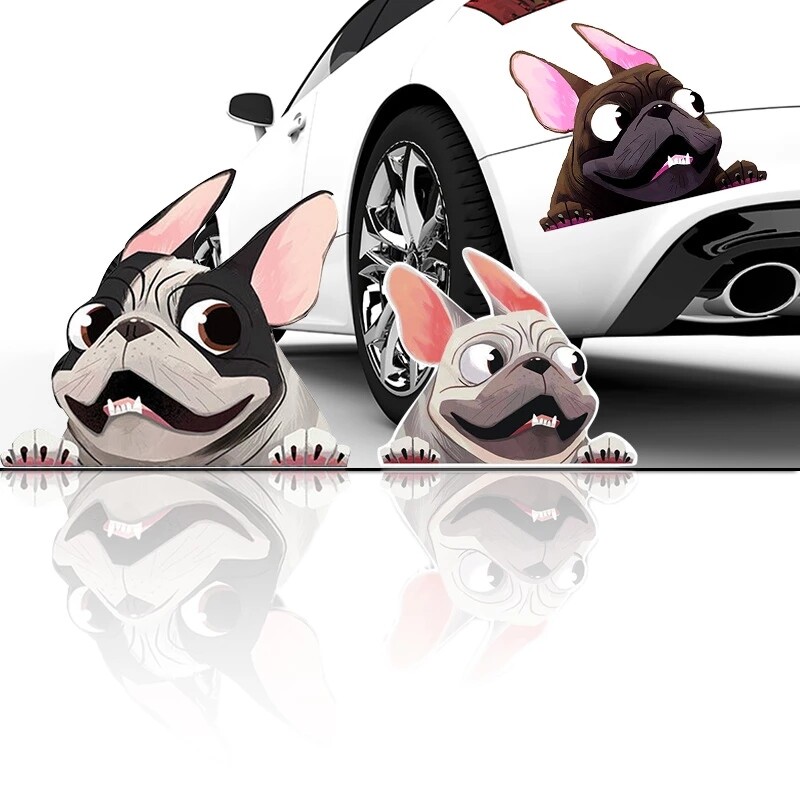 CCWOLF 12 10cm French Bulldog Sticker Pet Dog Vinyl Decal Animal Cartoon Cute Car Stickers Waterproof Bumper Accessories Lazada