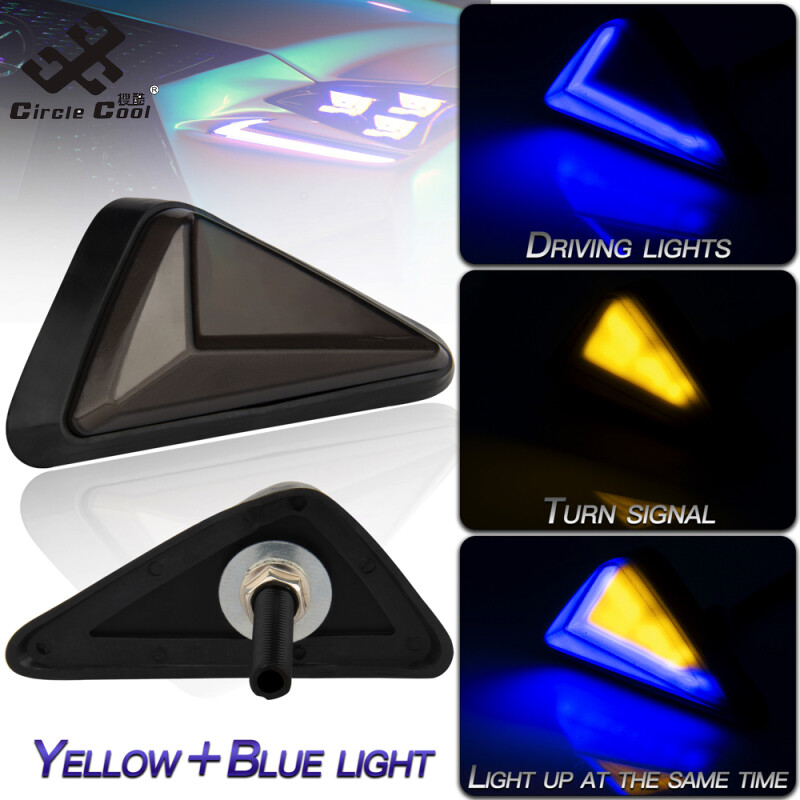 Circle Cool 1 Pair Motorcycle Embedded Installation L-shaped Light-guided Led Turn Signal Side Signal Lamp
