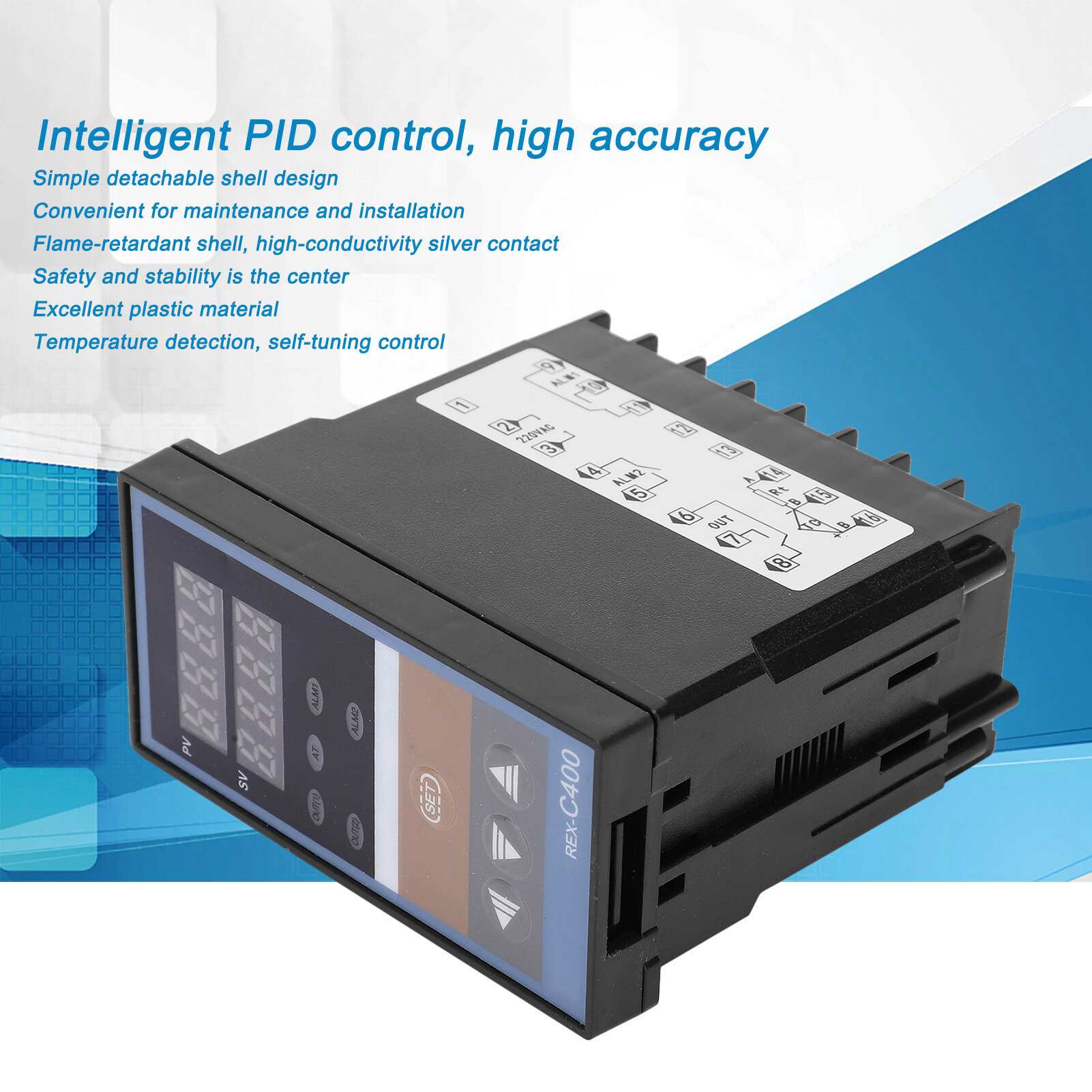 BERM Temperature Controller Smart Adjustable Regulator Thermostat Switch REX‑C400FK02‑MxDA 220V