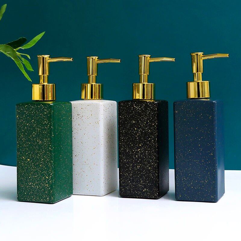 Ceramic Luxury Bathroom Marble Soap Dispenser Pump Bottle Shower Gel Shampoo Nordic Chic Home Couple Cup Soap Dish Washing Tools
