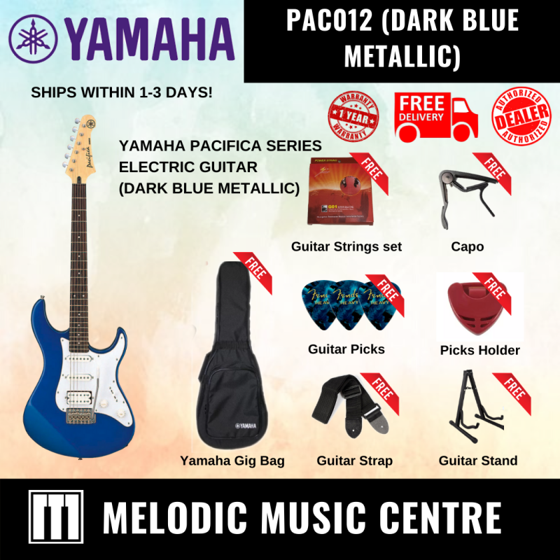 YAMAHA PAC012 Double Cutaway Electric Guitar Pacifica Series DARK BLUE METALLIC BUNDLE READY STOCK (PAC-012 / PAC 012 / YAMAHA ELECTRIC GUITAR) Malaysia
