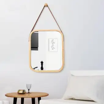 Bamboo Bathroom Mirror
 - Nordic Bamboo Bathroom Mirror Round Makeup Mirror Wall Hanging Art Wall Mirror Entrance Mirror By Lrf 40 5 33cm Lazada Ph