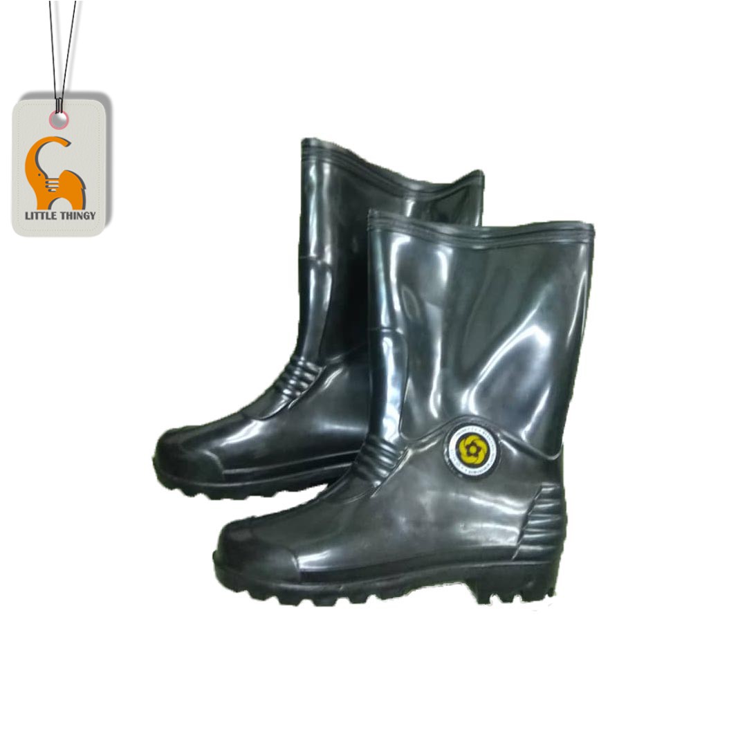 Black Rubber Boot Shoes Size 6 10 Safety Boots For Kitchen Wet Floor Garden Kasut Getah Hitam Pua Chu Kang Littlethingy Lazada