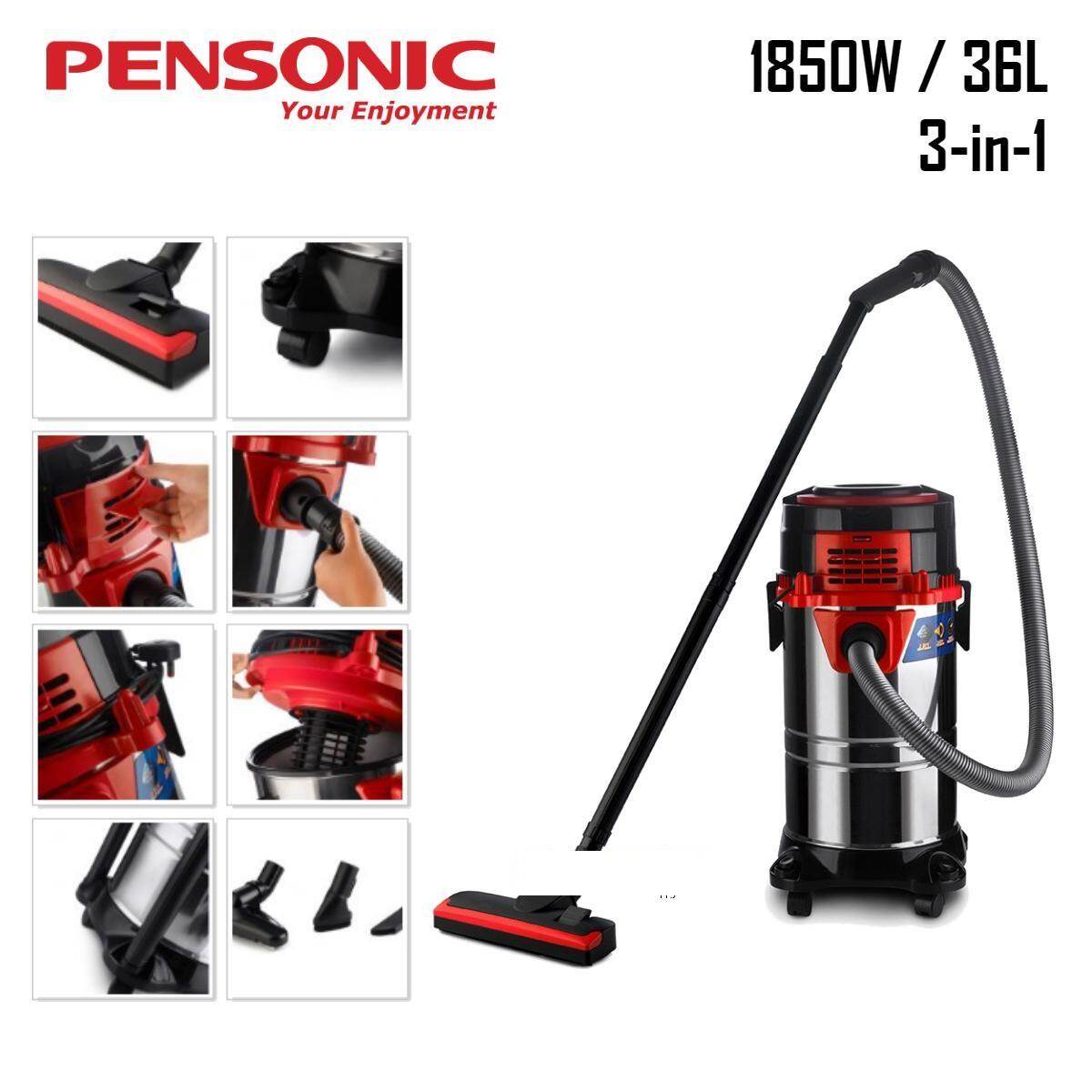 Pensonic Pvc 3600s 3 In 1 Vacuum Cleaner 1850w 36l Stainless Steel Tank Lazada
