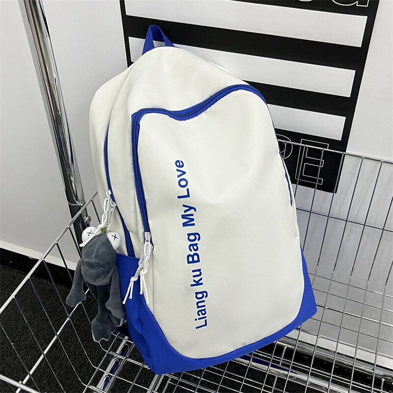 QFDI New children's bag Student backpack fashion large capacity Korean version schoolbag letter printing nylon backpack