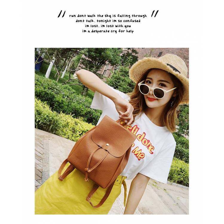 NIDALE✨ 【Free Shipping Miễn phí vận chuyển】Ba Lô Họa Tiết Da Mềm Ba Lô Nhỏ Thường Ngày Hàn Quốc Cho Nữ Túi Sinh Viên Đa Năng Xu Hướng Đường Phố Mới 2019🌸