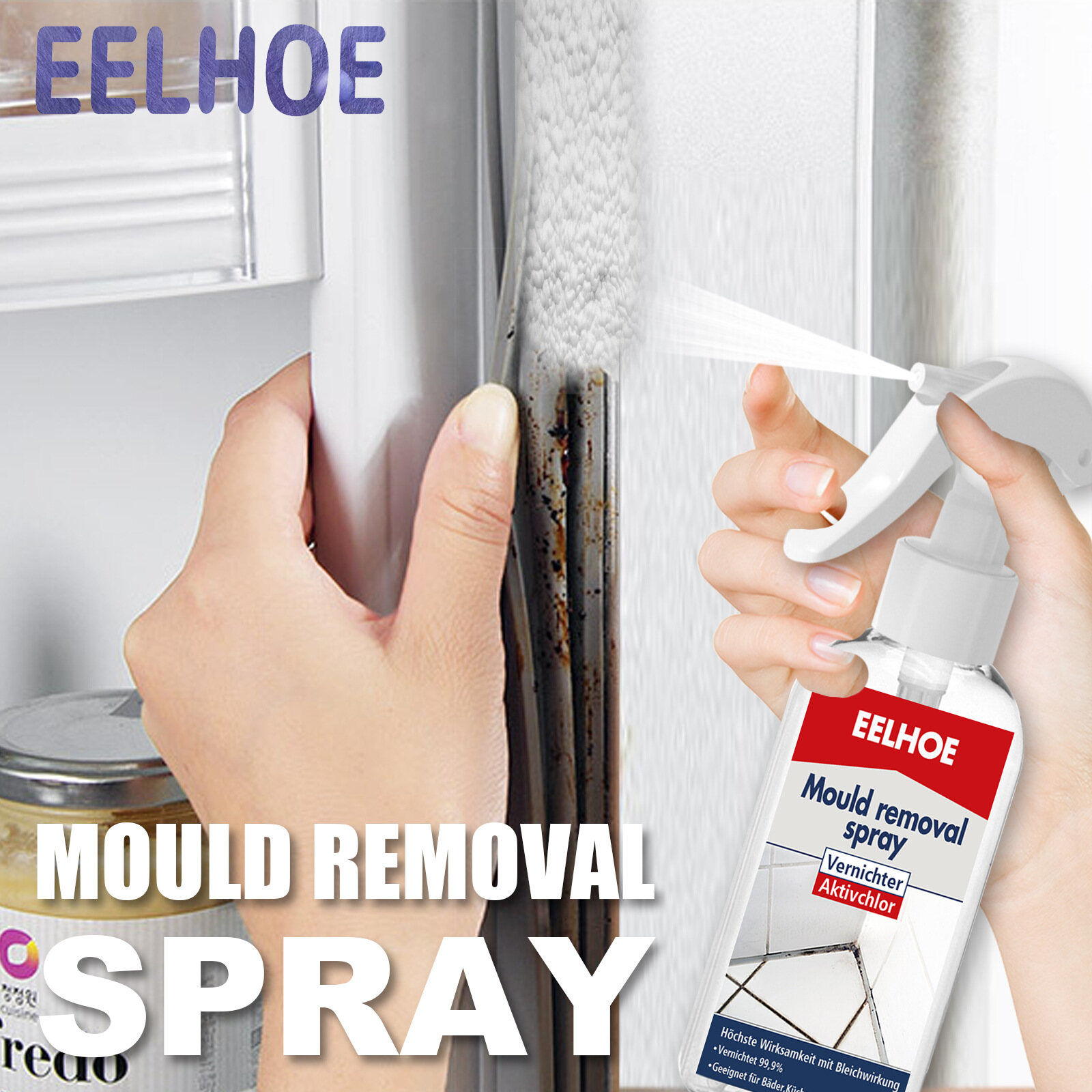EELHOE Mildew removal active foam spray refrigerator seal ring mold removal home wall tile multi-purpose mildew cleaner All-purpose Active Foam Mildew Cleaner Mold Stain Remover Spray For Wall Wood Floor Bathroom Tile Mattress