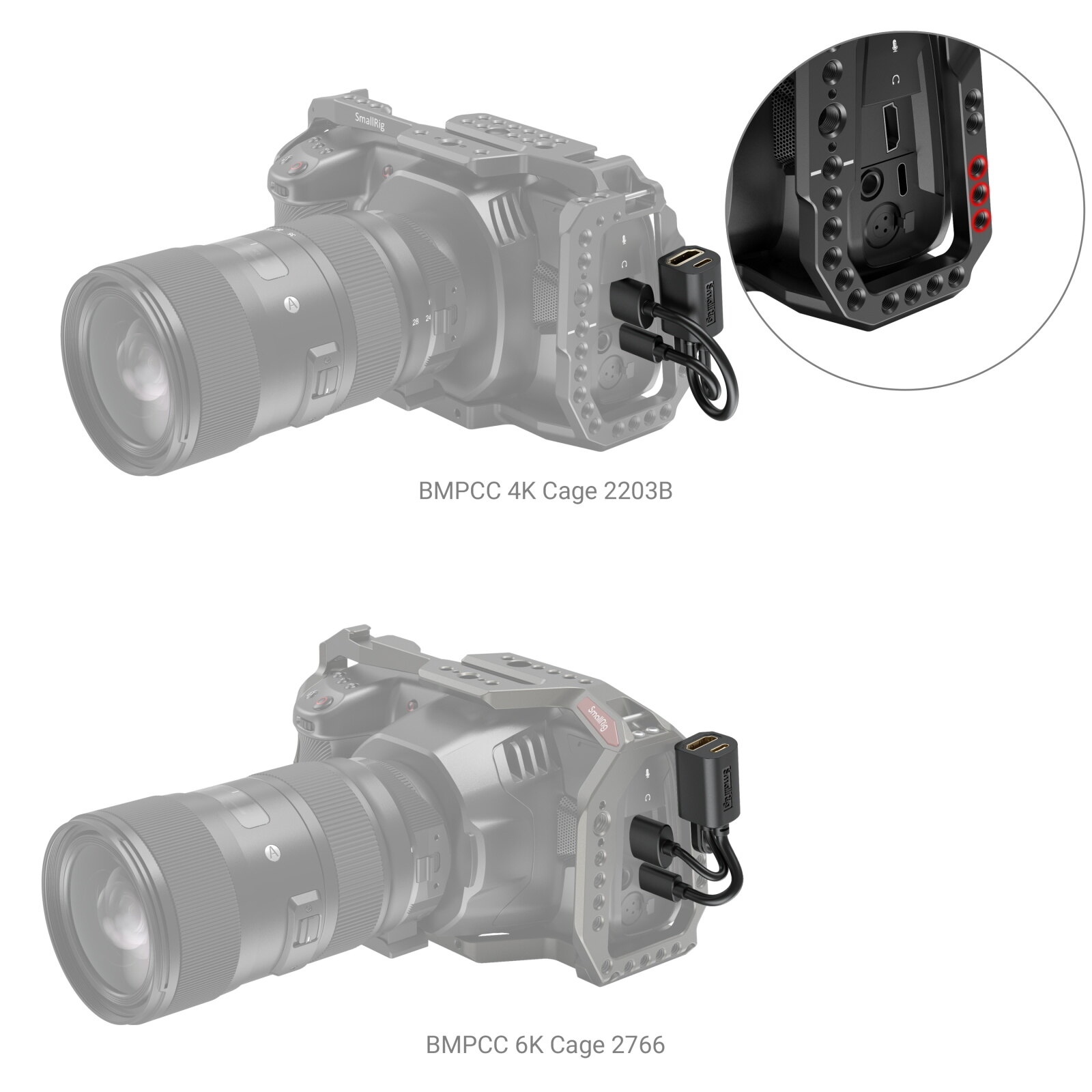 SmallRig Bộ Chuyển Đổi HDMI & Type-C, Cho BMPCC 4K & 6K, Máy Ảnh Cage 2960