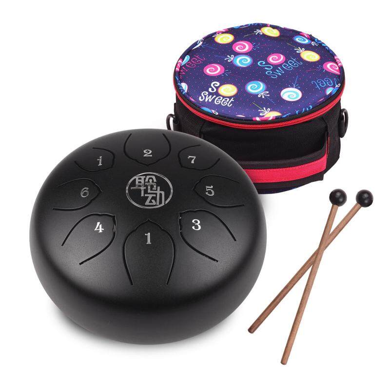 6 Inch Steel Tongue Drum Handpan Drum 8-Notes C-Key Percussion Instrument with Mallets Drum Bag Wiping Cloth for Musical Education Concert Mind Healing Yoga Meditation Gold